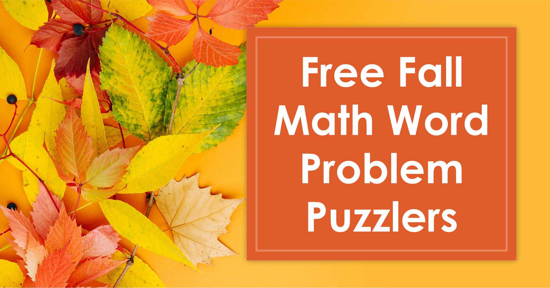 Free Fall Math Word Problem Puzzlers