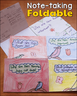 Awesome note-taking foldable! Divide the topic into 4 parts and create a flap for each subtopic. Download a free template from this page.