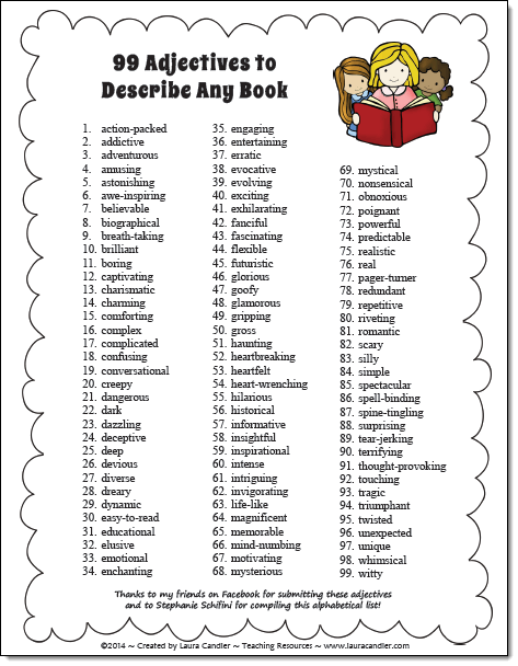 99 Adjectives to Describe Any Book