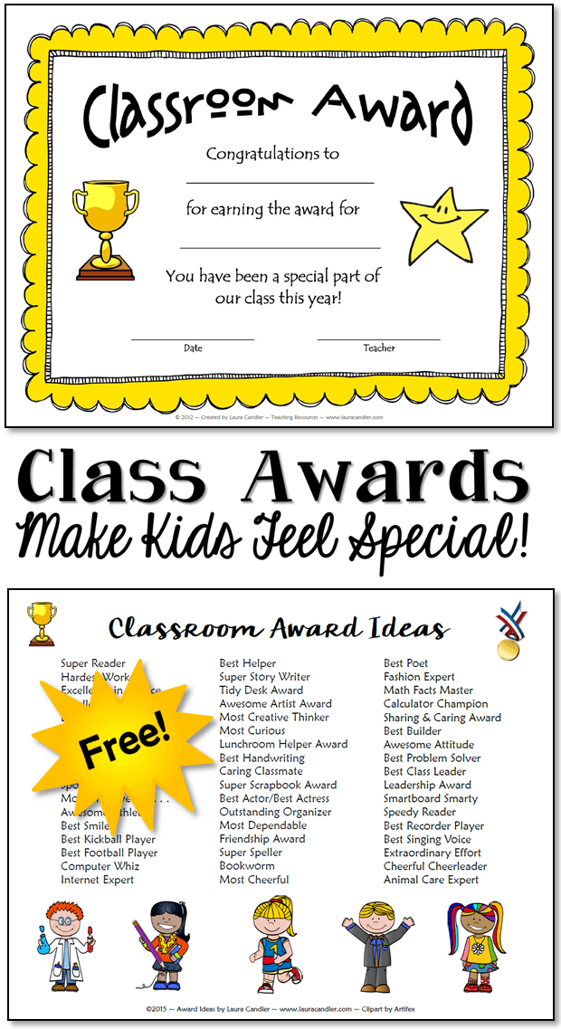 Classroom Awards Make Students Feel Special 