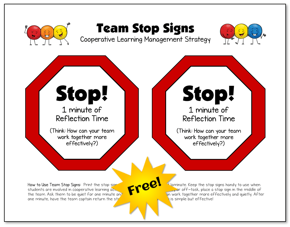 Team Stop Signs Help Kids Stop And Refocus