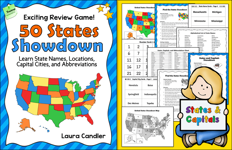 50 US States and Capitals by Region Test / Quiz Regions of The