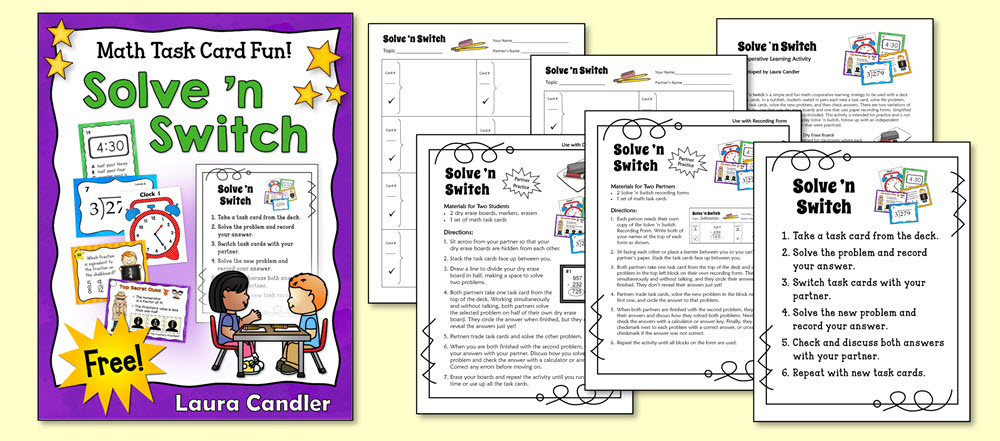 Solve N Switch is a fun math task card game for partners. Download this free resource now!
