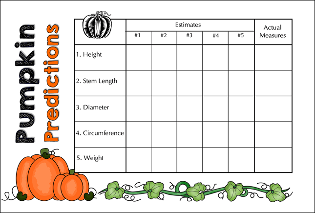 Pumpkin Weight Estimation Chart