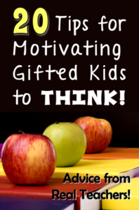 Read this post to learn 20 tips for motivating gifted kids to enjoy thinking deeply and tackling difficult problems by helping them develop a growth mindset.