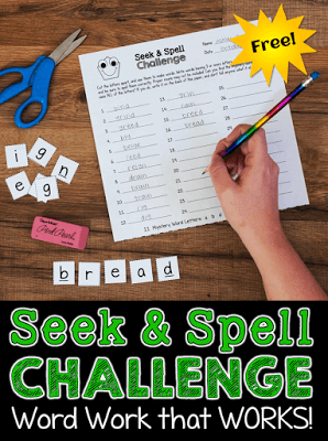 Seek and Spell Challenge activity for Literacy Centers