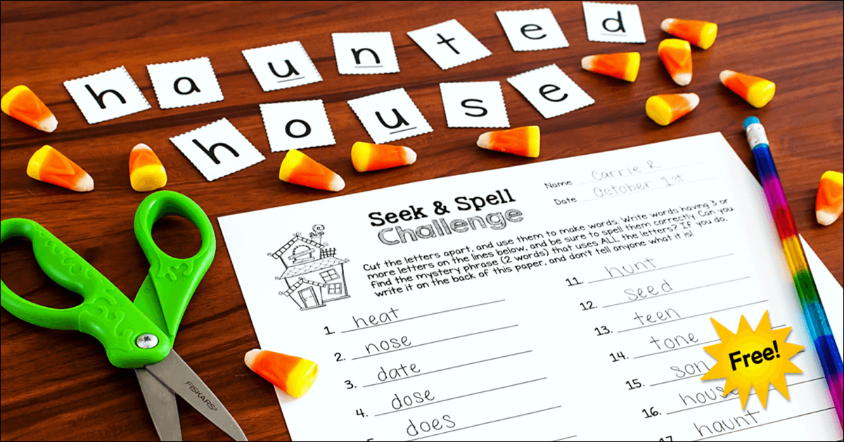 Halloween Word Play Seek Spell Fun