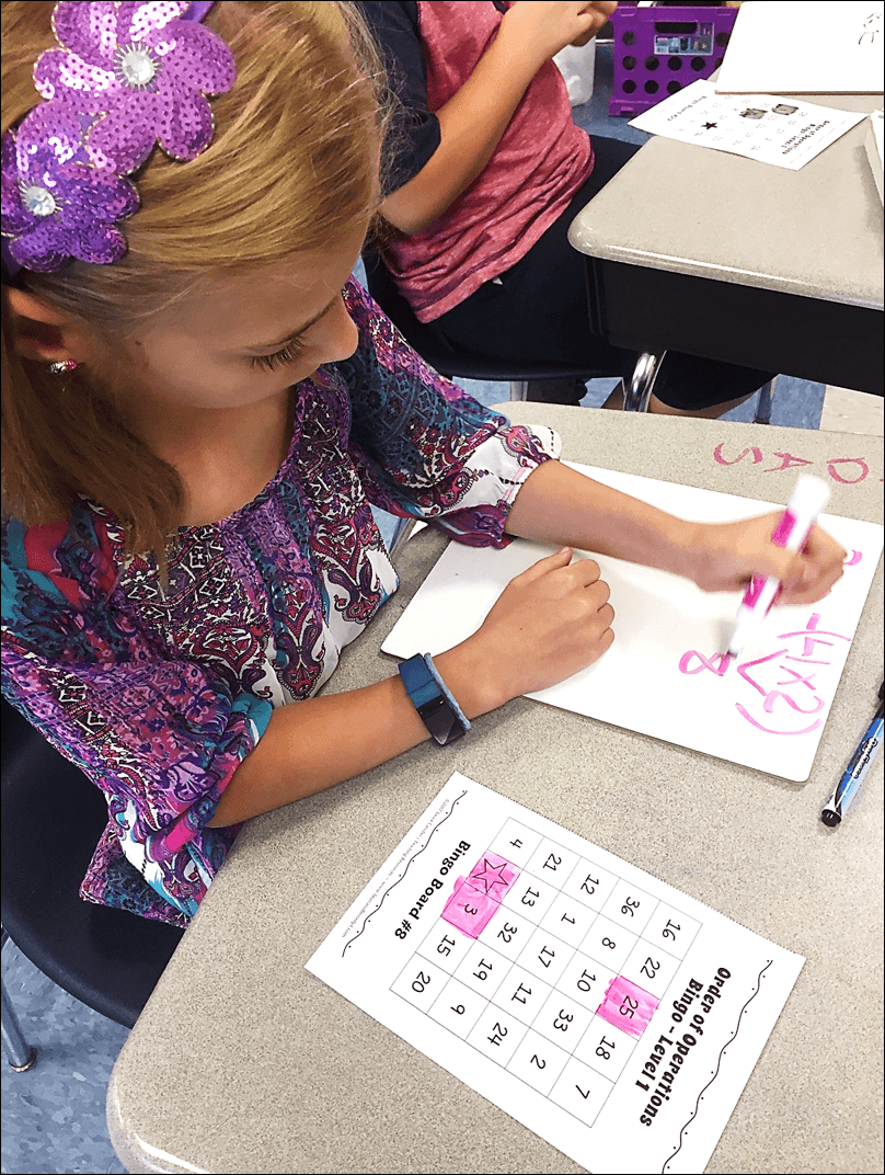 Order of Operation Bingo is a fun and effective math game for practicing order of operations skills. #orderofoperations