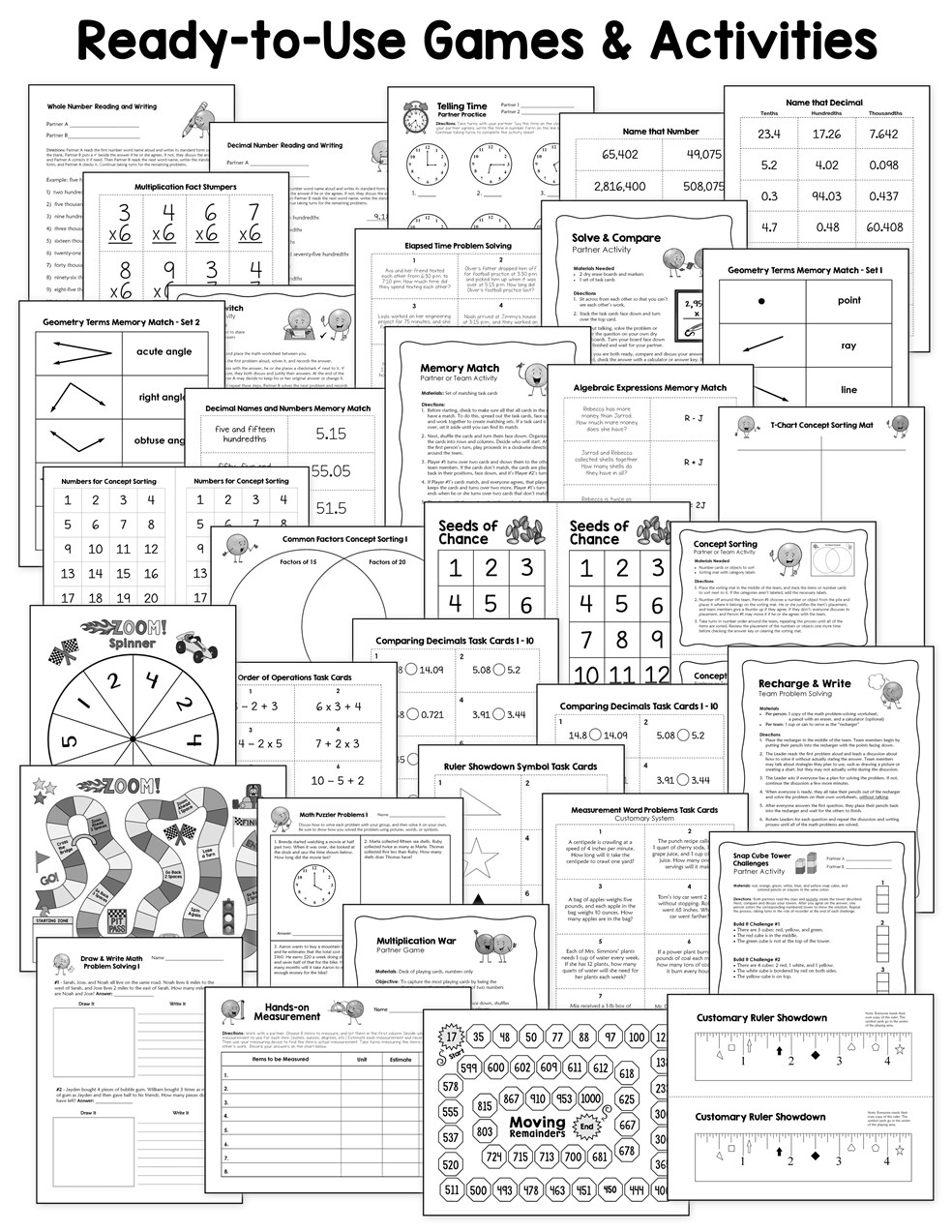 Math Stations Sample Pages