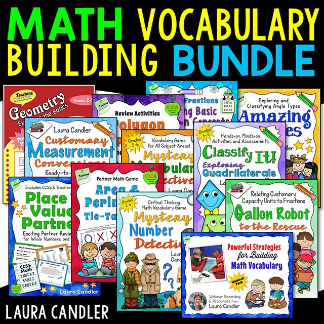 Math Vocabulary Activities Bundle Laura Candler