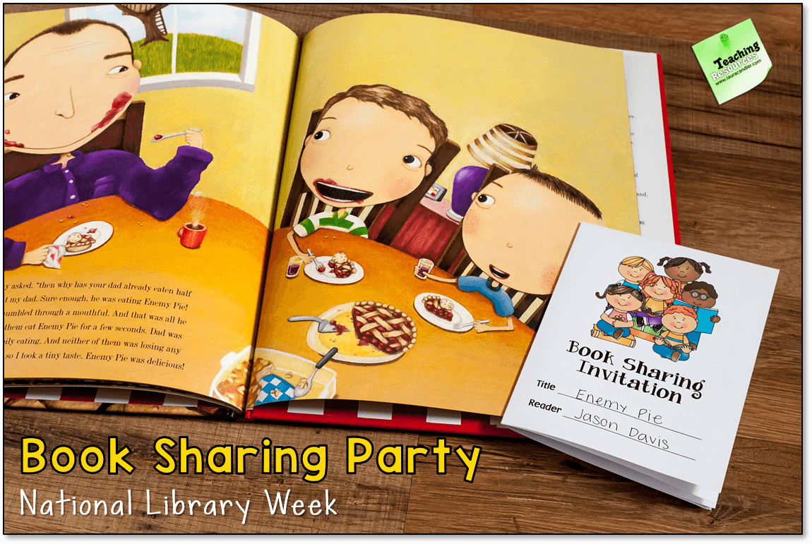 Book Sharing Invitation in the April Activities Pack