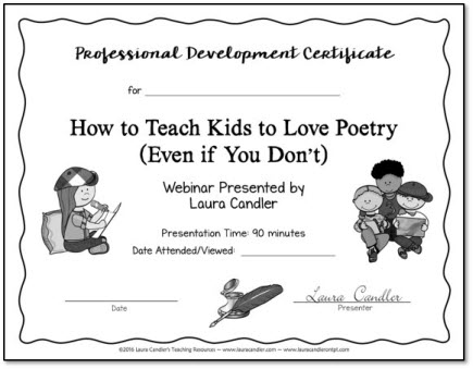 Poetry Webinar PD Certificate