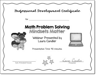 Math Problem Solving: Mindsets Matter PD Certificate