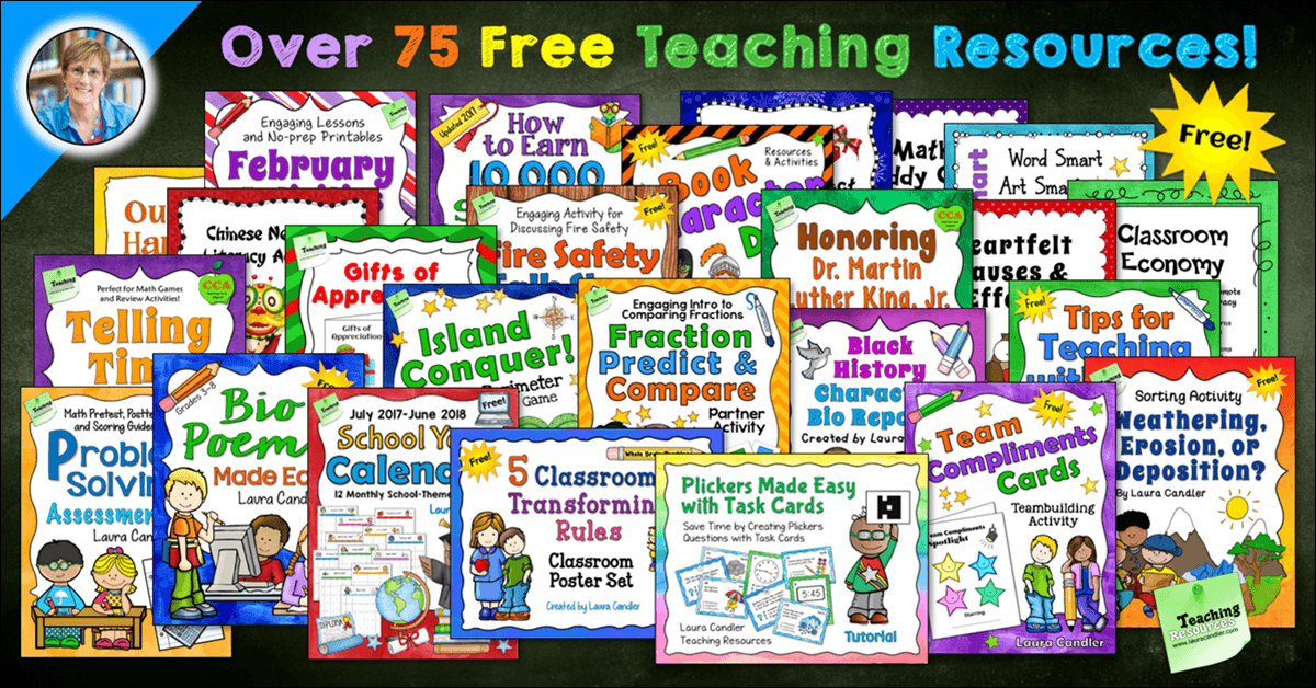 Sign up for the Candler's Classroom Connections newsletter and get access to a private page with over 75 of Laura Candler's very best freebies for teachers!