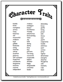 Character Trait List