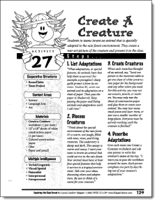 Create a Creature - Free sample lesson from Exploring the Tropical Rain Forest
