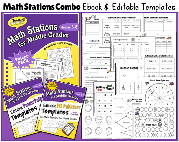 Math Stations Combo - Ebook + Templates