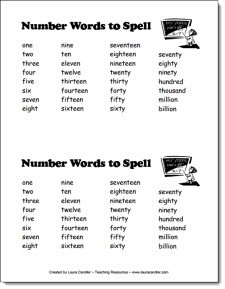 Number Words to Spell