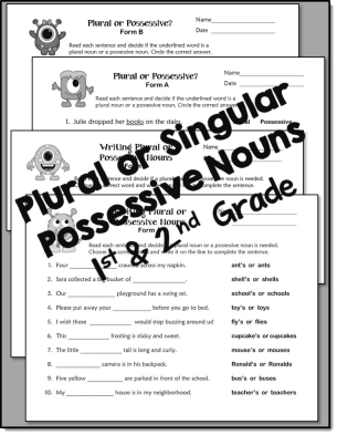 Plural or Singular Possessive Noun Printables