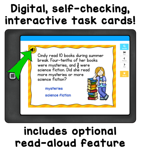 Comparing and Ordering Fractions Boom Cards is a set of self-checking, interactive, digital task cards to help students master comparing and ordering fractions.