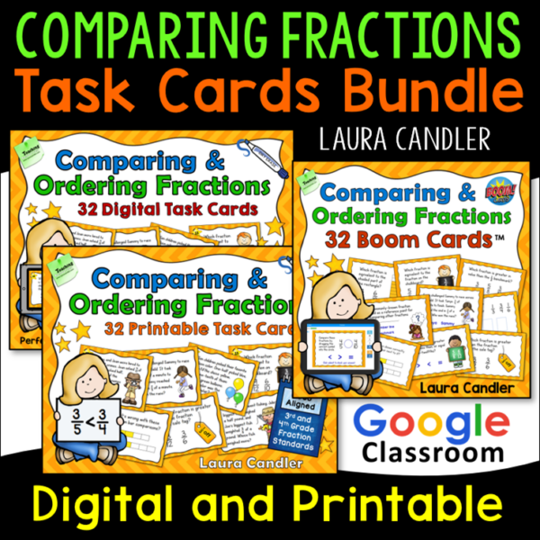 Comparing Fractions Task Cards Bundle