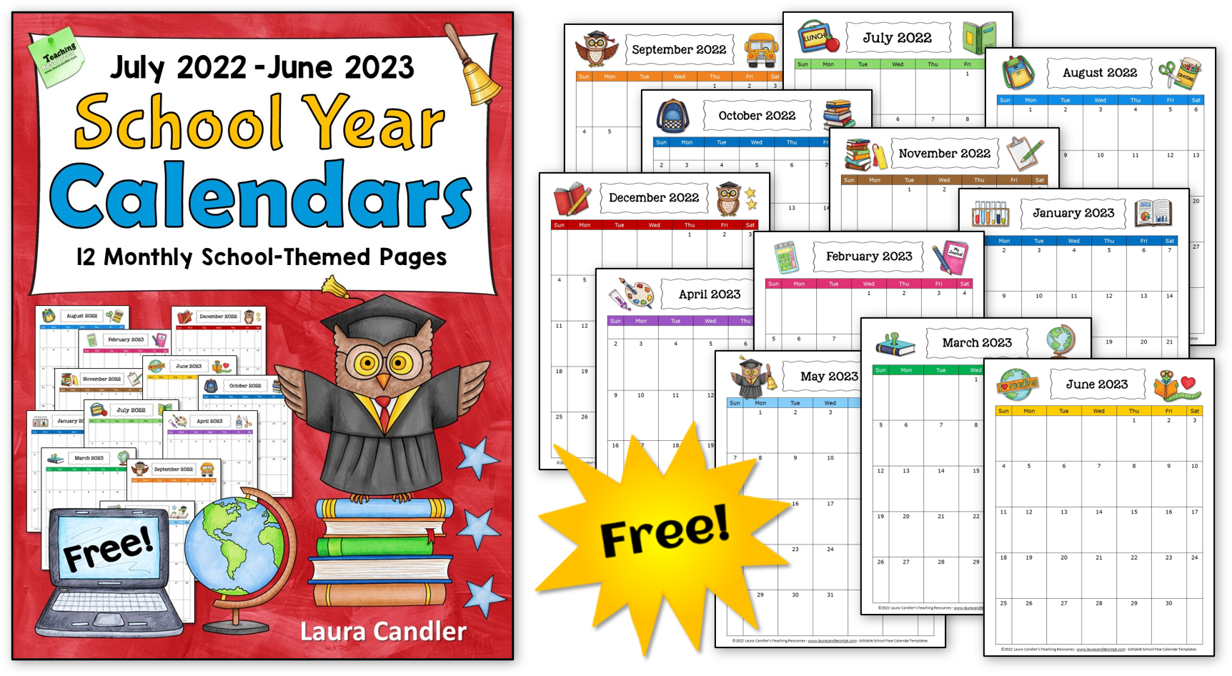 Free School Year Calendar Laura Candler