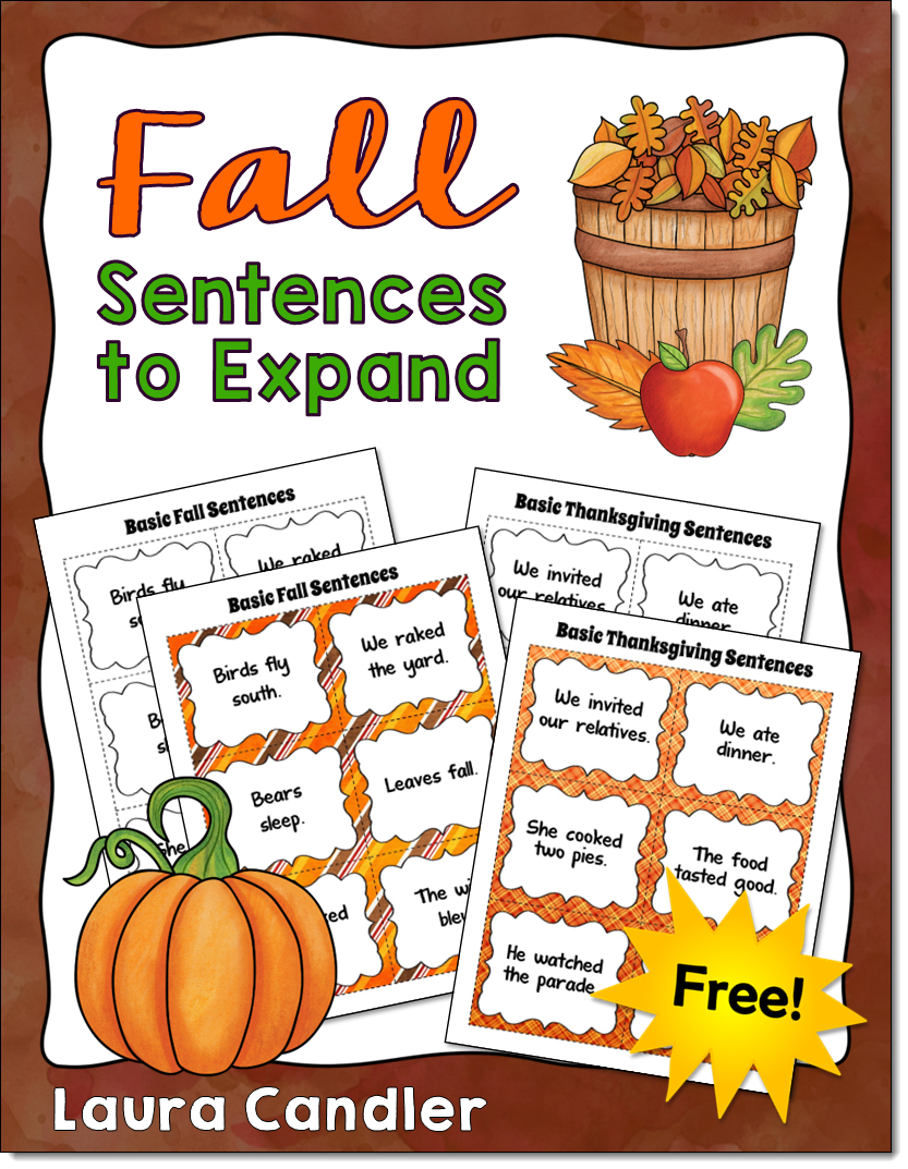 Fall-themed Sentence Freebie