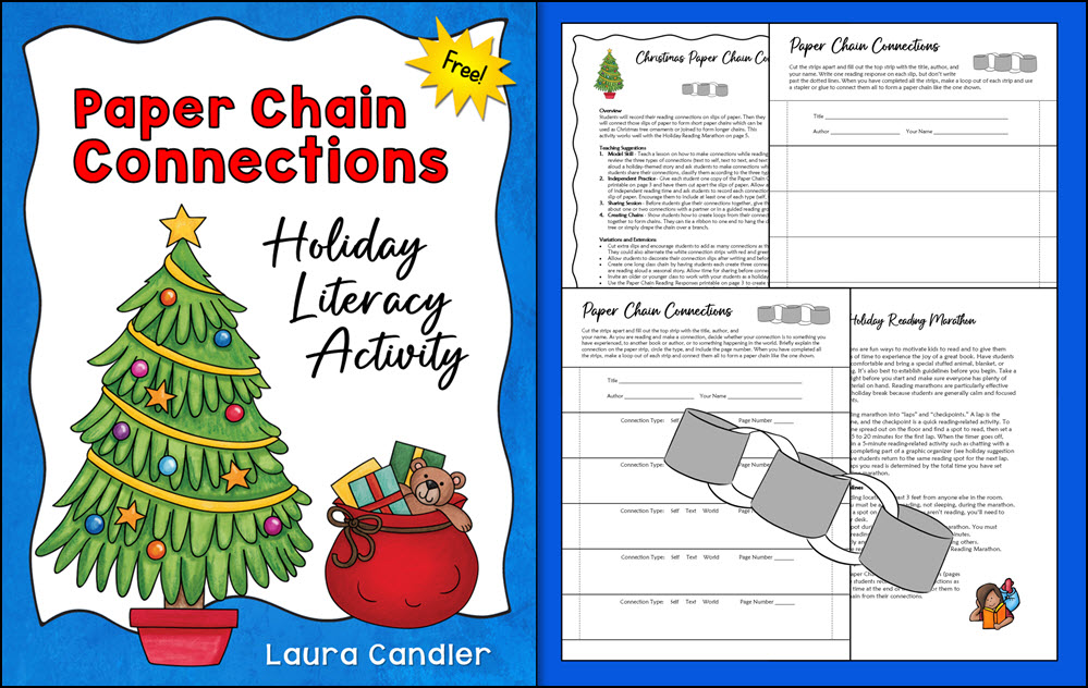 Christmas Paper Chain Connections is a free holiday literacy activity from Laura Candler.