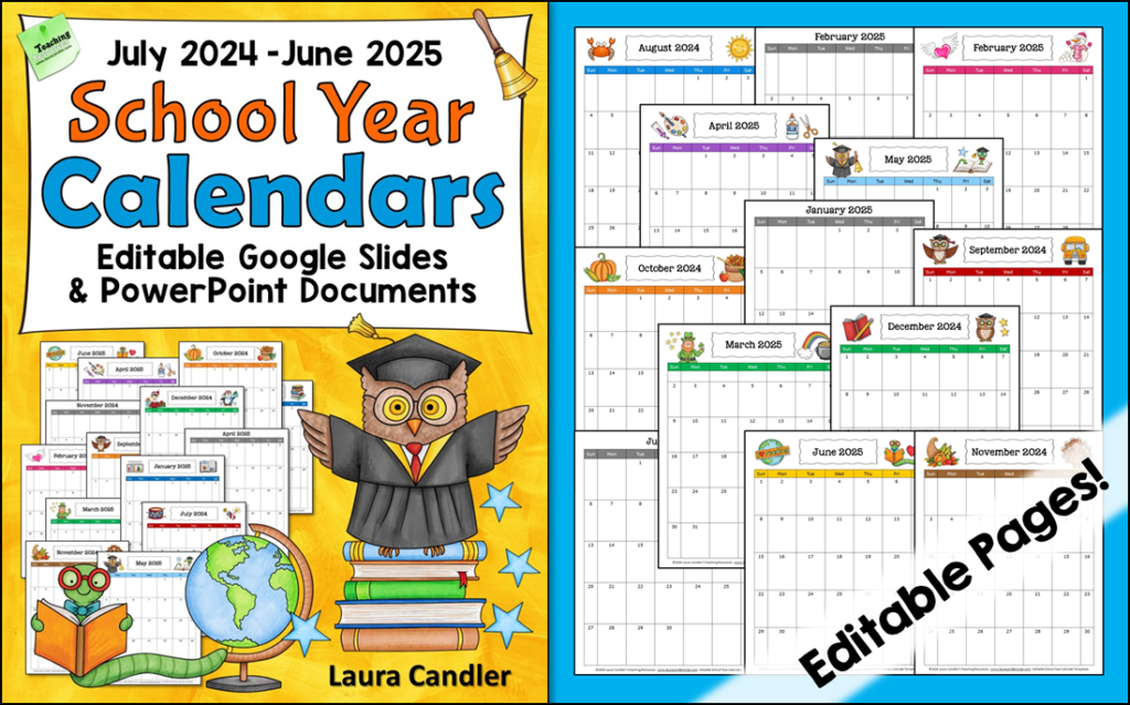 Editable School Year Calendar