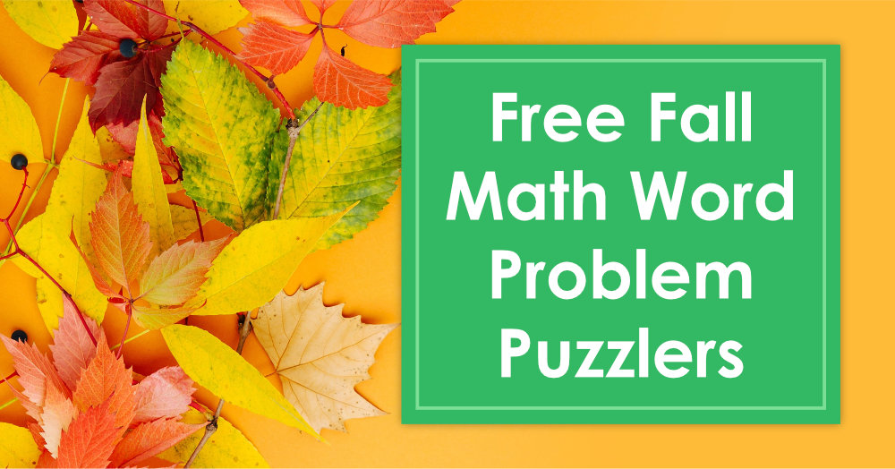 Free Fall Math Word Problem Puzzlers