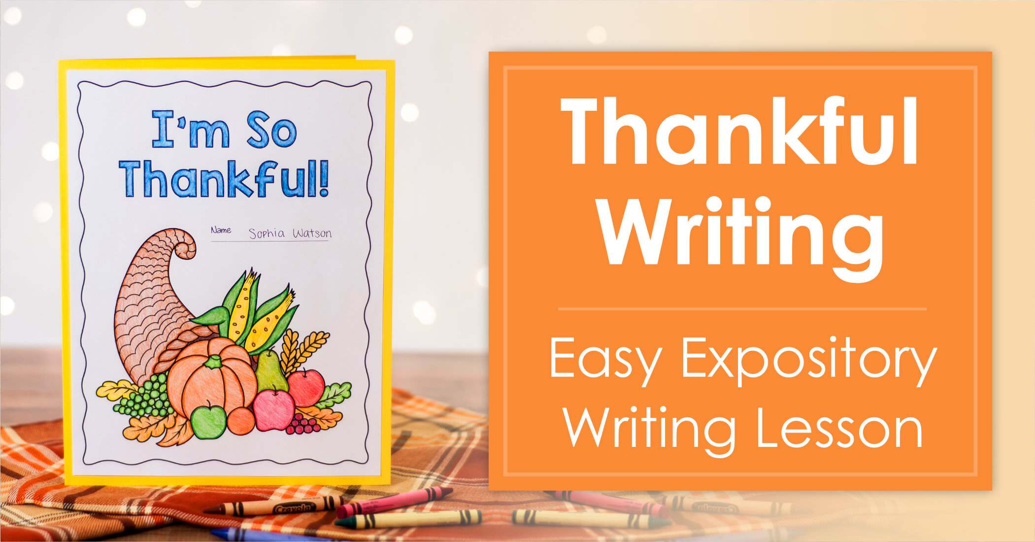 Thankful Writing is an easy writing lesson and a craftivity all in one! The final project is sent home to be shared on Thanksgiving day as a memorable keepsake!