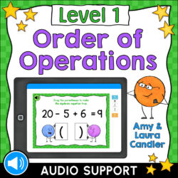 Order of Operation Level 1 Boom Cards includes 30 self-checking, interactive, digital task cards for practicing basic order of operations computation skills.