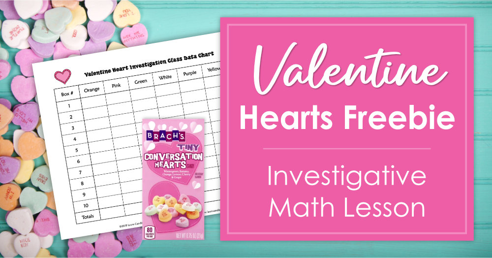 Free Valentine Candy Hearts math lesson! Students conduct a simple investigation to find out if all boxes of Valentine conversation hearts are the same.