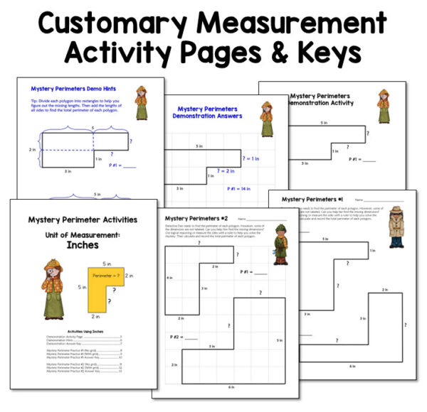 Mystery Perimeters includes a mini-lesson and several practice activities for teaching kids to find the perimeter of a polygon with unknown sides.