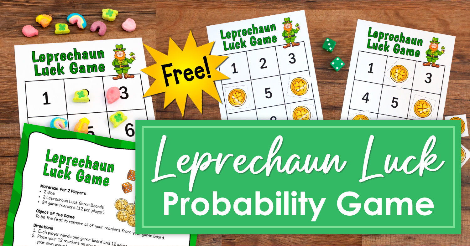 Looking for a fun math game for St. Patrick’s Day? The free Leprechaun Luck Game is a exciting game of chance and a great way for kids to explore probability!